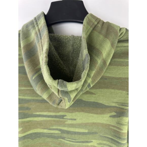 Aviator Nation Stripe Camo Green Full Zip Hoodie Sweatshirt Youth Kids Size 10 - Picture 12 of 16
